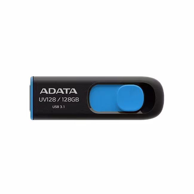 فلشFlash Adata 128G uv128 Black-Blue | آرکا90 Flash Adata 128G uv128 Black-Blue