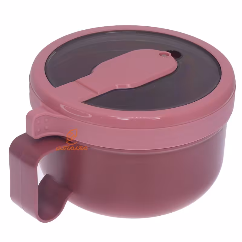 ظرف غذا دایره ای یک طبقه صورتی