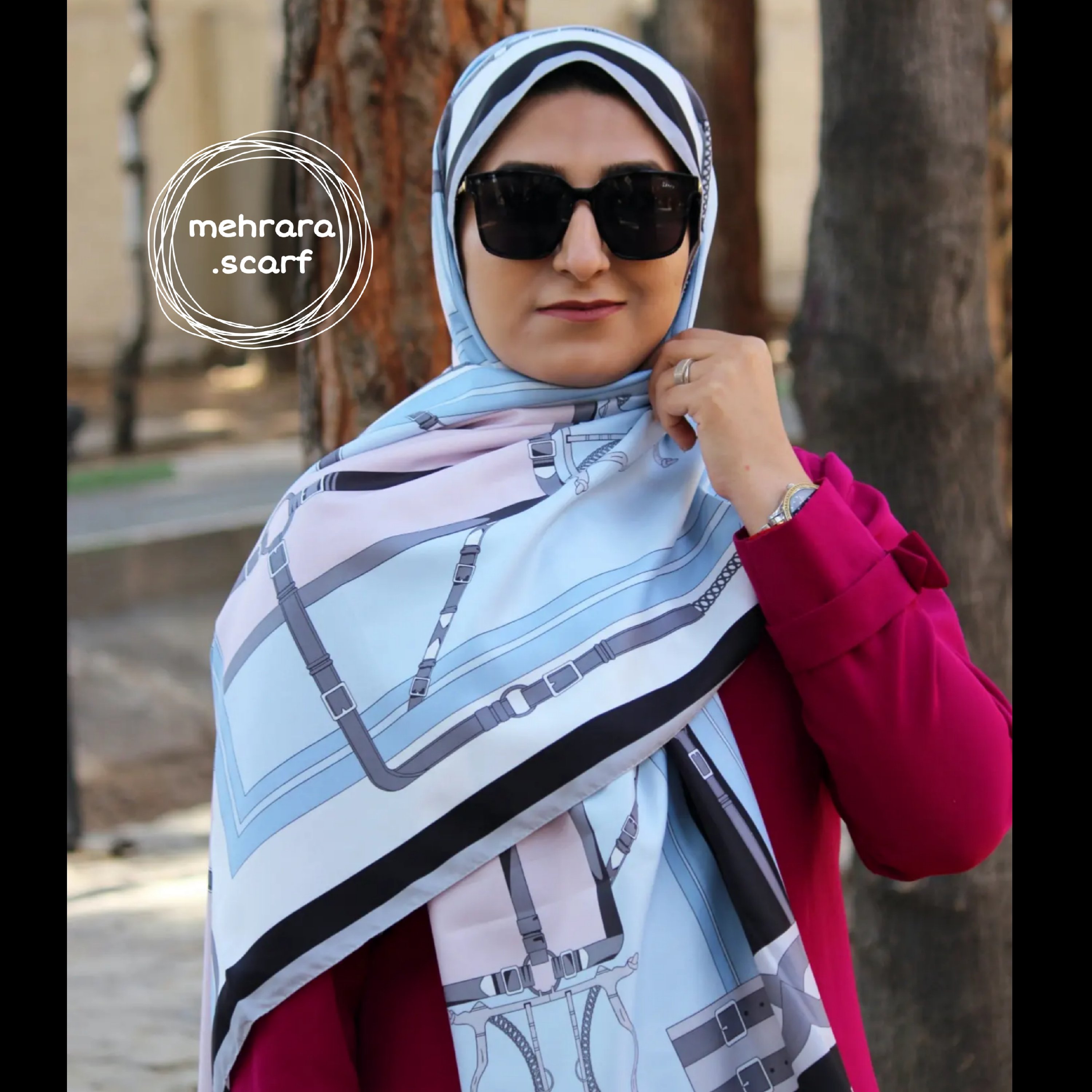 شال ابریشم توییل کجراه کد 3