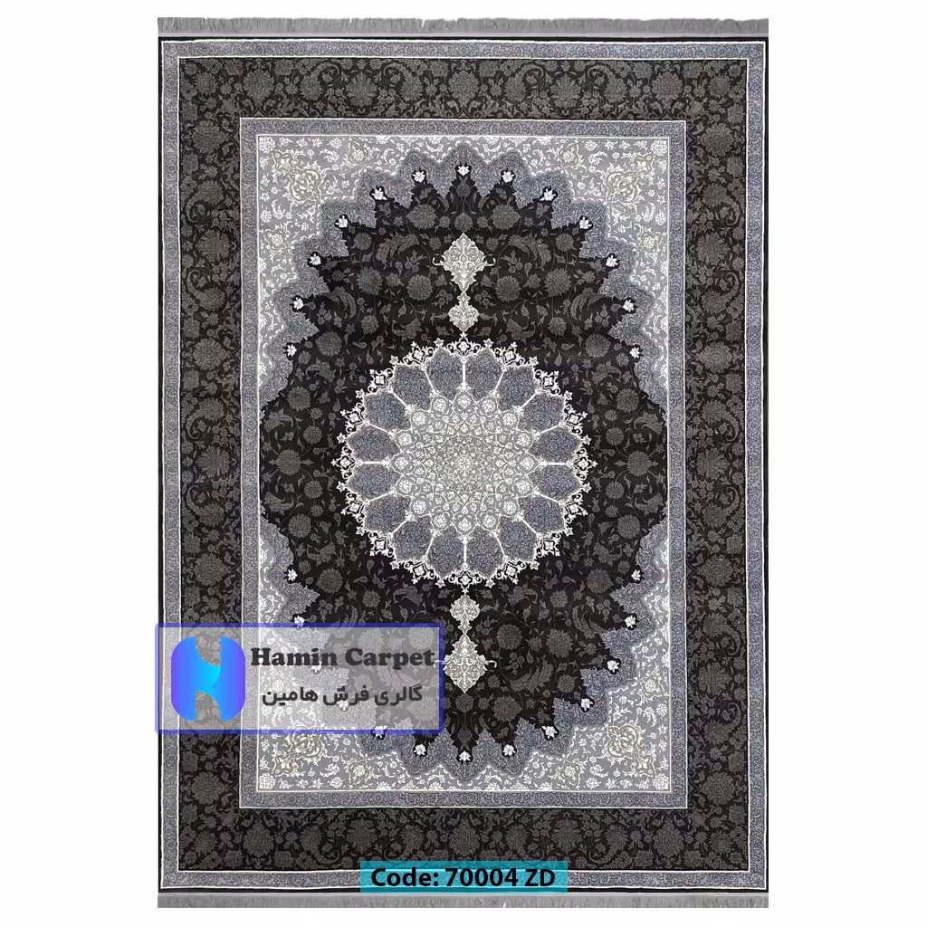فرش 4 متری 700شانه تراکم 2100 برجسته طرح ترنج دار کد SZ70004ZD