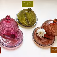 کره خوری شیشه ای رنگی رنگ آمیزی شده با رنگ بی.ان.اس  (B.N.S) ست 3 عددی