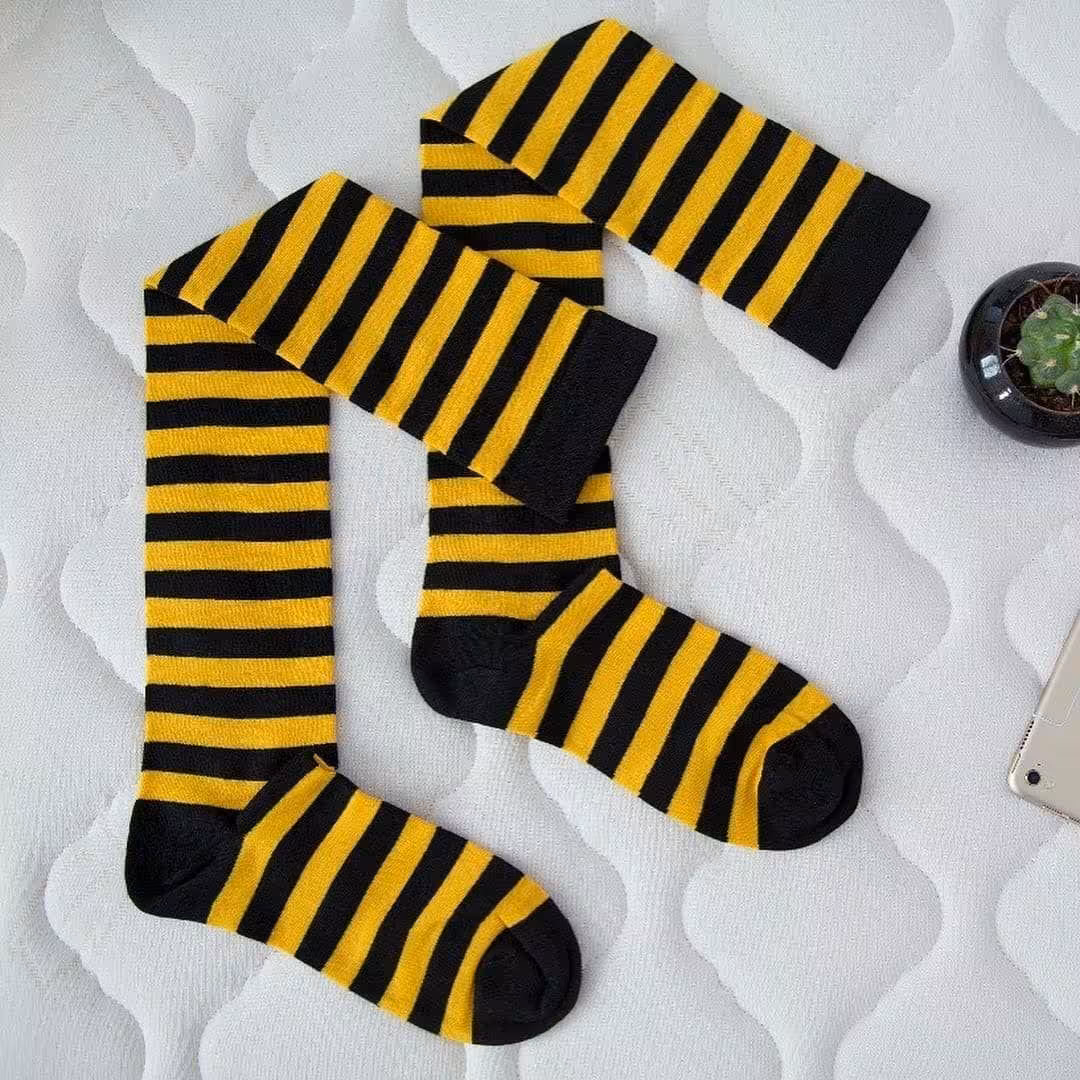 جوراب بالا زانو مدل  زنبوری باریک