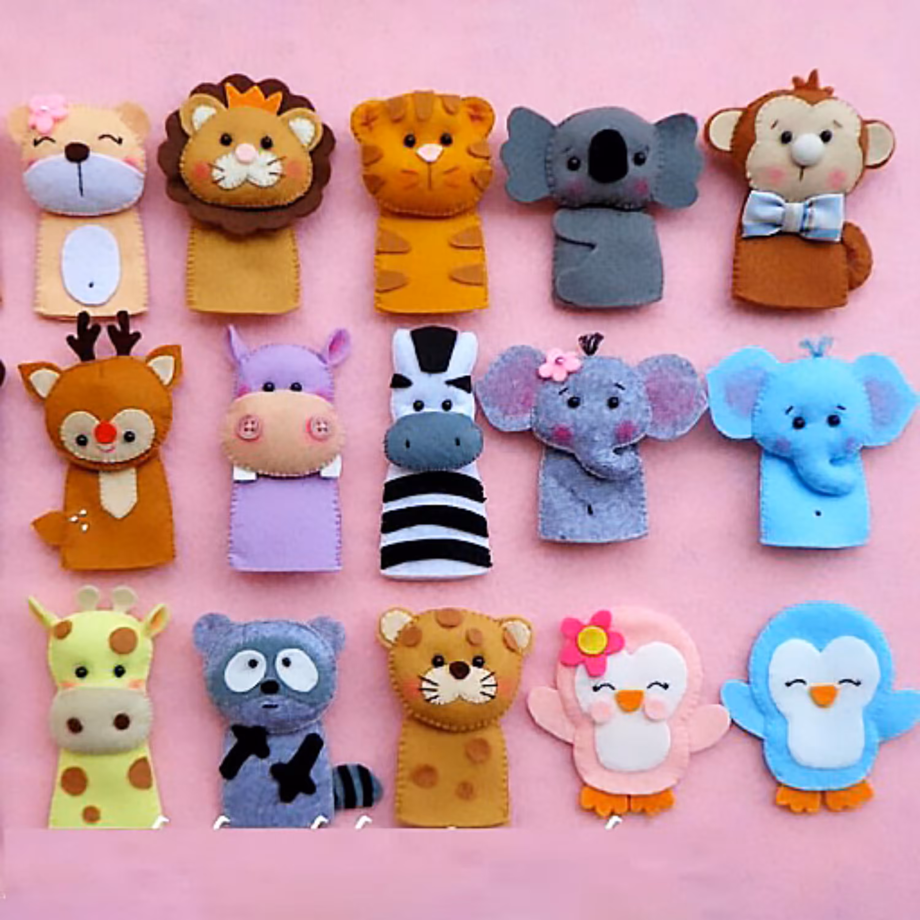 یک عدد عروسک انگشتی حیوانات