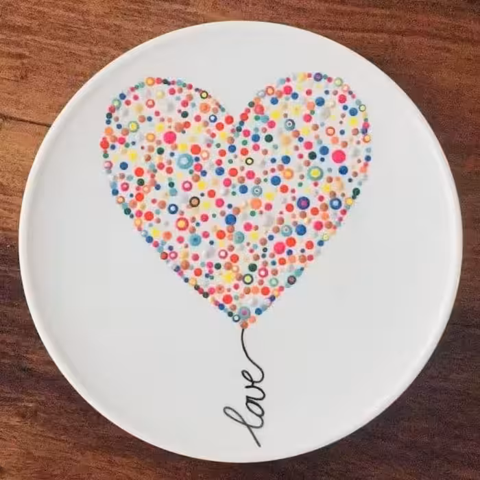 نقاشی قلب زیبا مدل رومیزی و دیواری نقطه کوبی کد 37