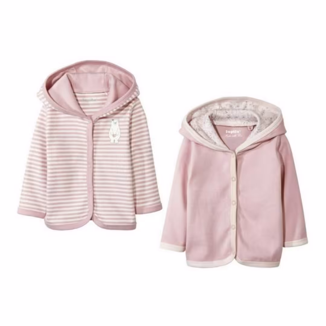 سویشرت دخترانه وارداتی لوپیلو بهار پاییزه و نخ پنبه خالص مناسب کوچولوهای حساس سایز 1 تا 2 سال قد کودک 86 تا 92 در دو طرح