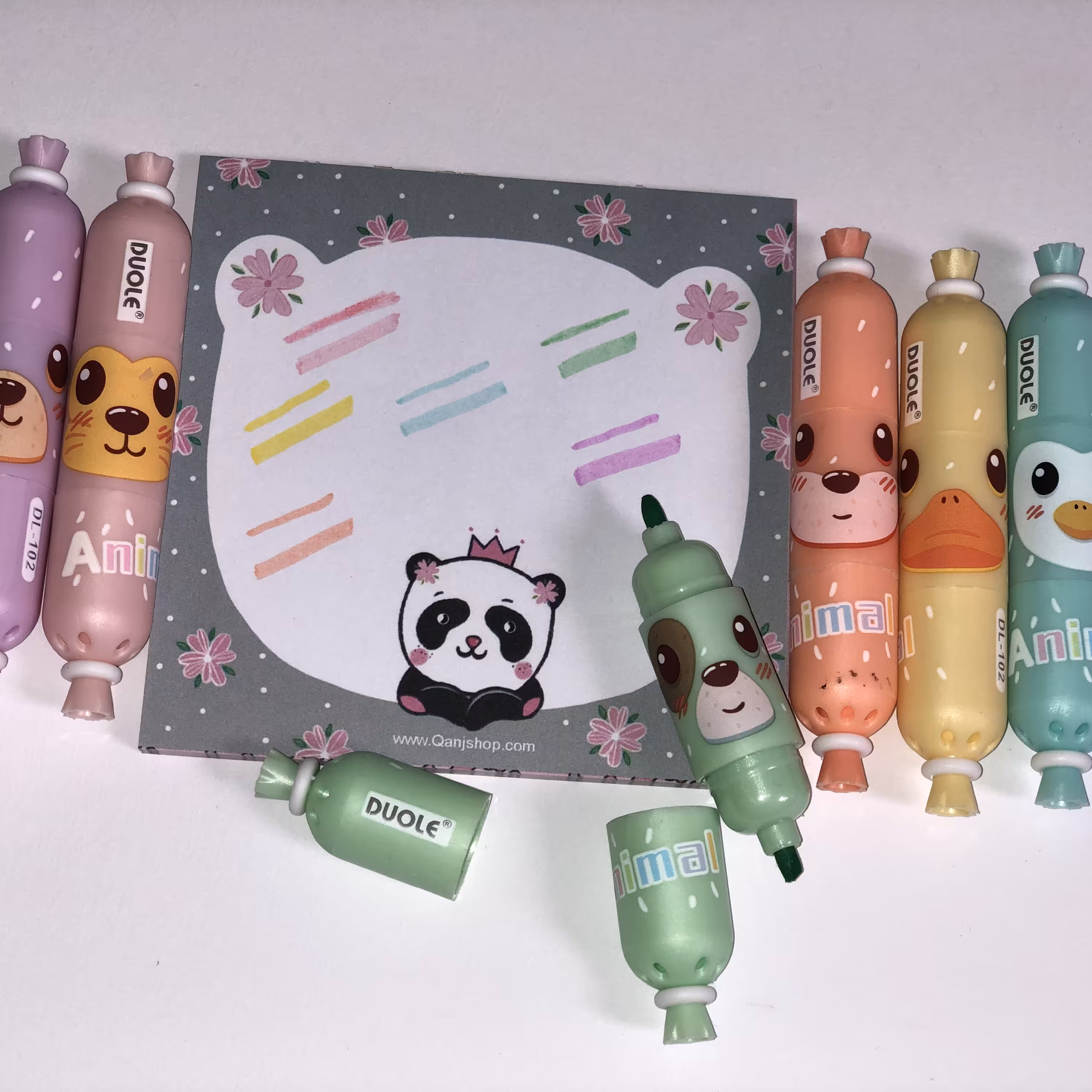 هایلایتر شش رنگ دو سر ،طرح شکلات ،یک سر ماژیکی و یک سر هایلایتر