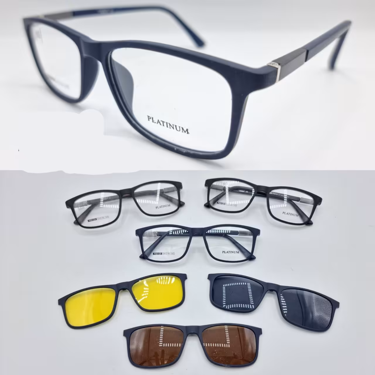 عینک طبی با 3 کاور افتابی کد700