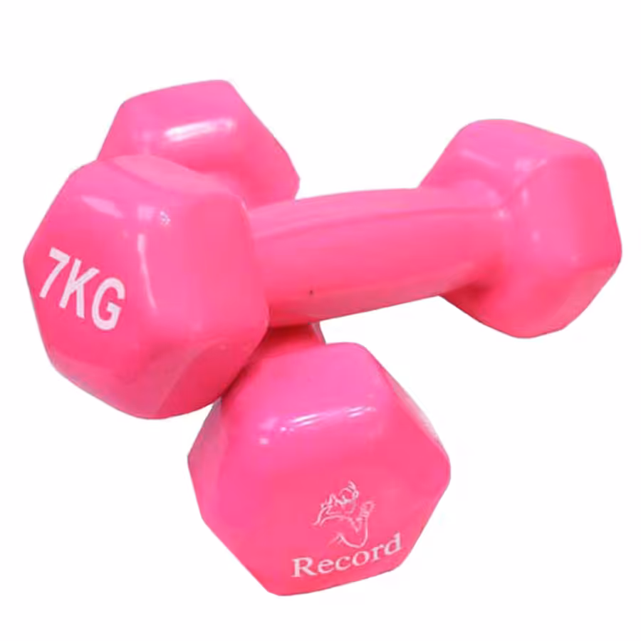 دمبل ایروبیک بانوان روکش‌ دار 7 کیلوگرمی - دو عددی