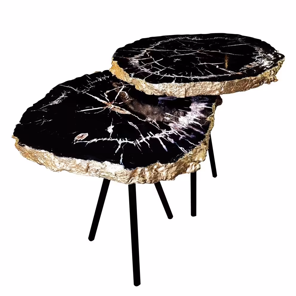 میز عسلی مدرن طرح تنه درخت 2 تایی 