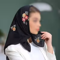مینی اسکارف باندانا مشکی گلدوزی  با ارسال رایگان 