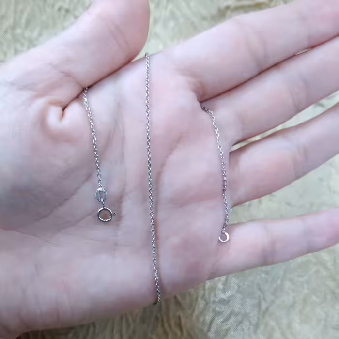 زنجیر نقره فلامینگو باعیار 925 وآبکاری طلاسفید طول 40