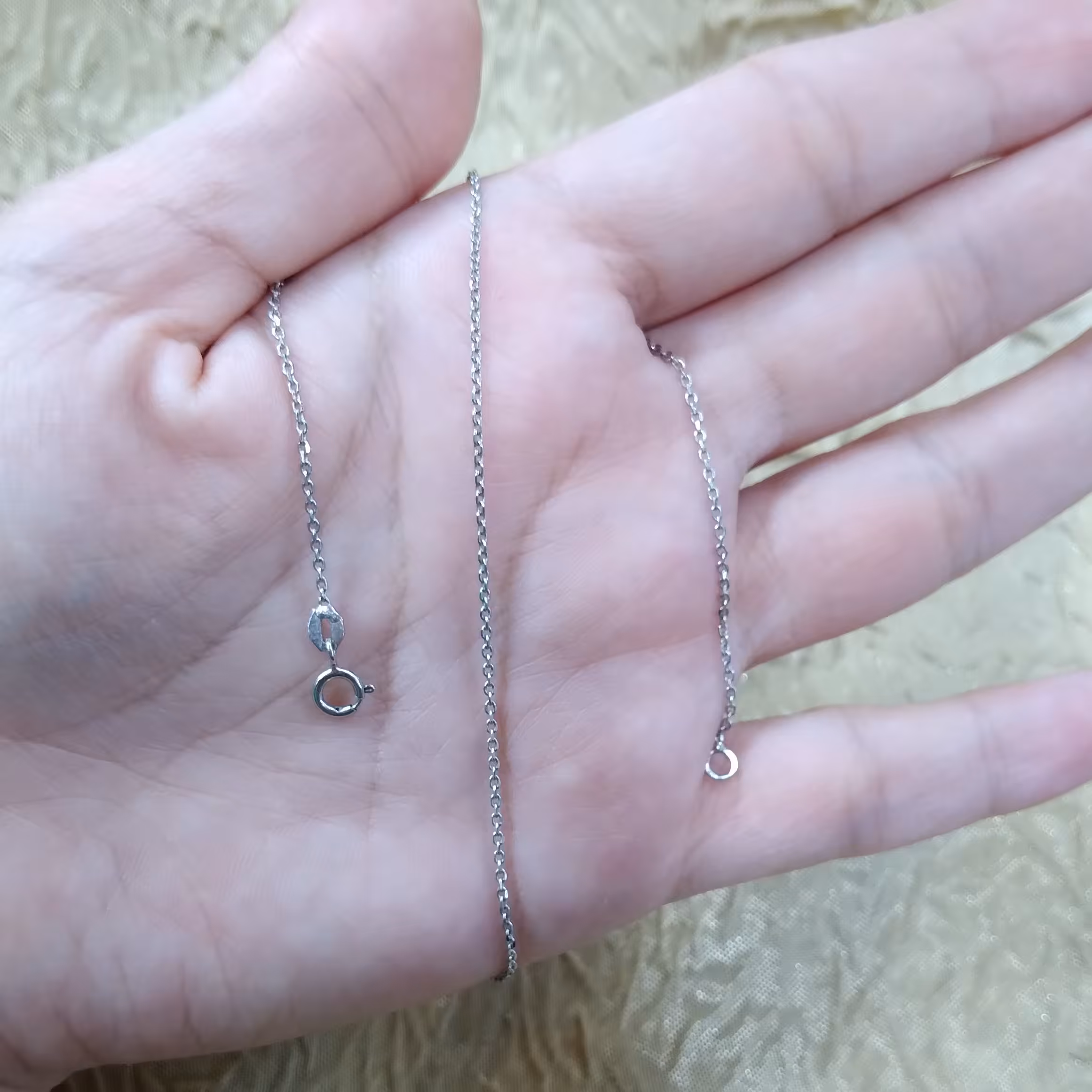 زنجیر نقره فلامینگو باعیار 925 وآبکاری طلاسفید طول 40