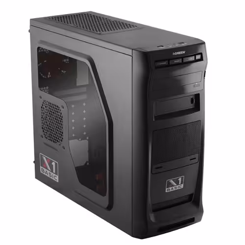 Green X1 Basic Gaming Computer Case