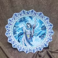 بشقاب 30 مینا کاری طرح نگارگری فرشچیان