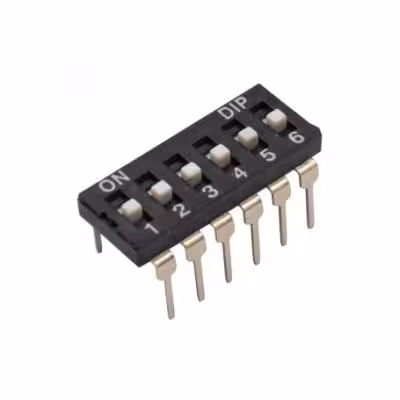 مجموعه 11 عددی دیپ سوئیچ 6 تایی مشکی مدل DI-06H