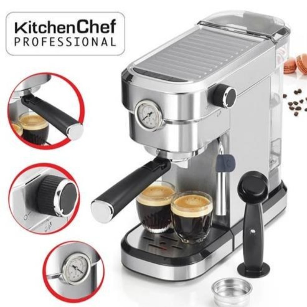 اسپرسوساز 20 بار کیچن چف ا espresso machine Kitchen Chef 20 bar stainless steel kcpexpr6851