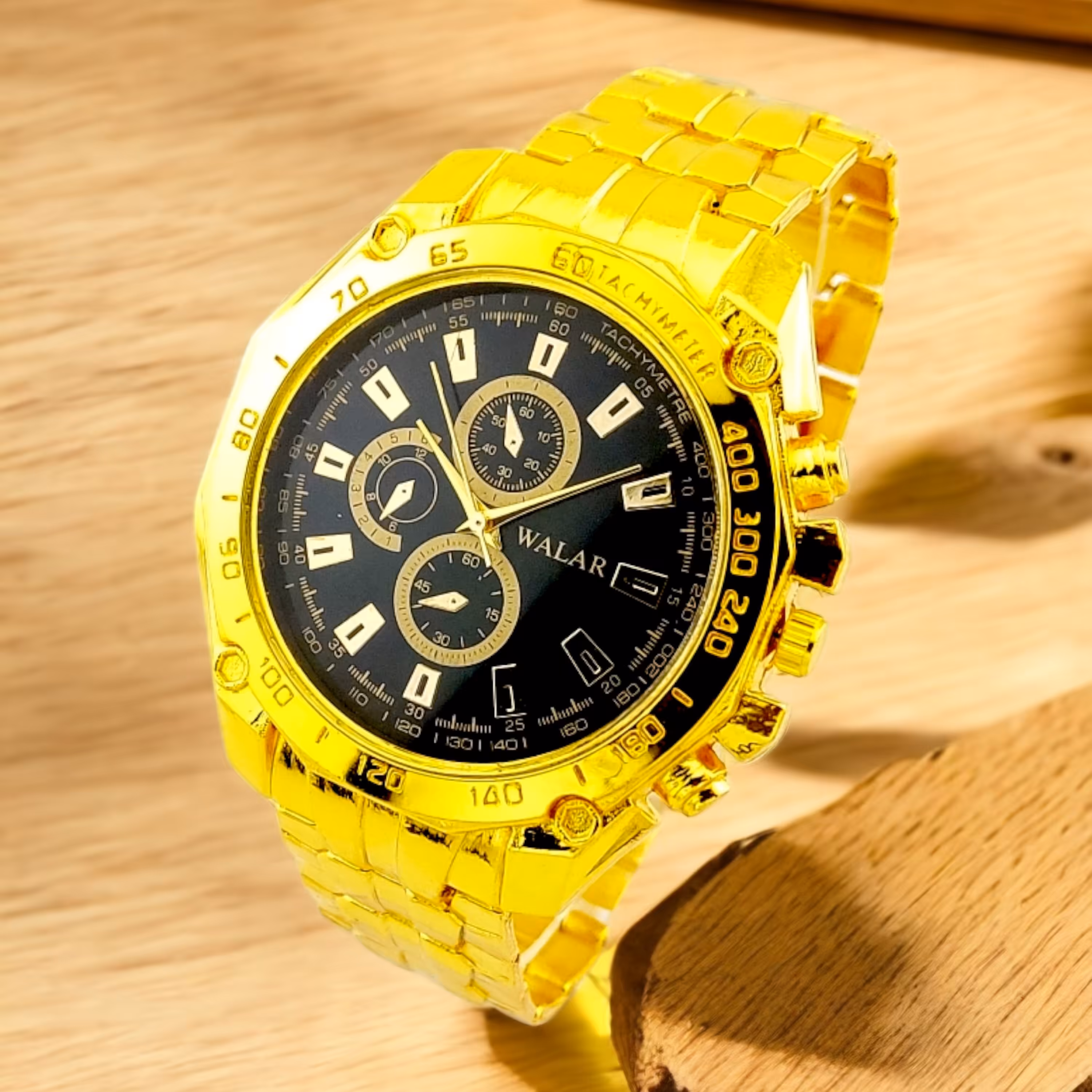 ساعت مچی مردانه استیل  Walar موتور قدرتمند قفل کلیپسی ضامندار  طرح شیک  رسمی با جعبه و ارسال رایگان 