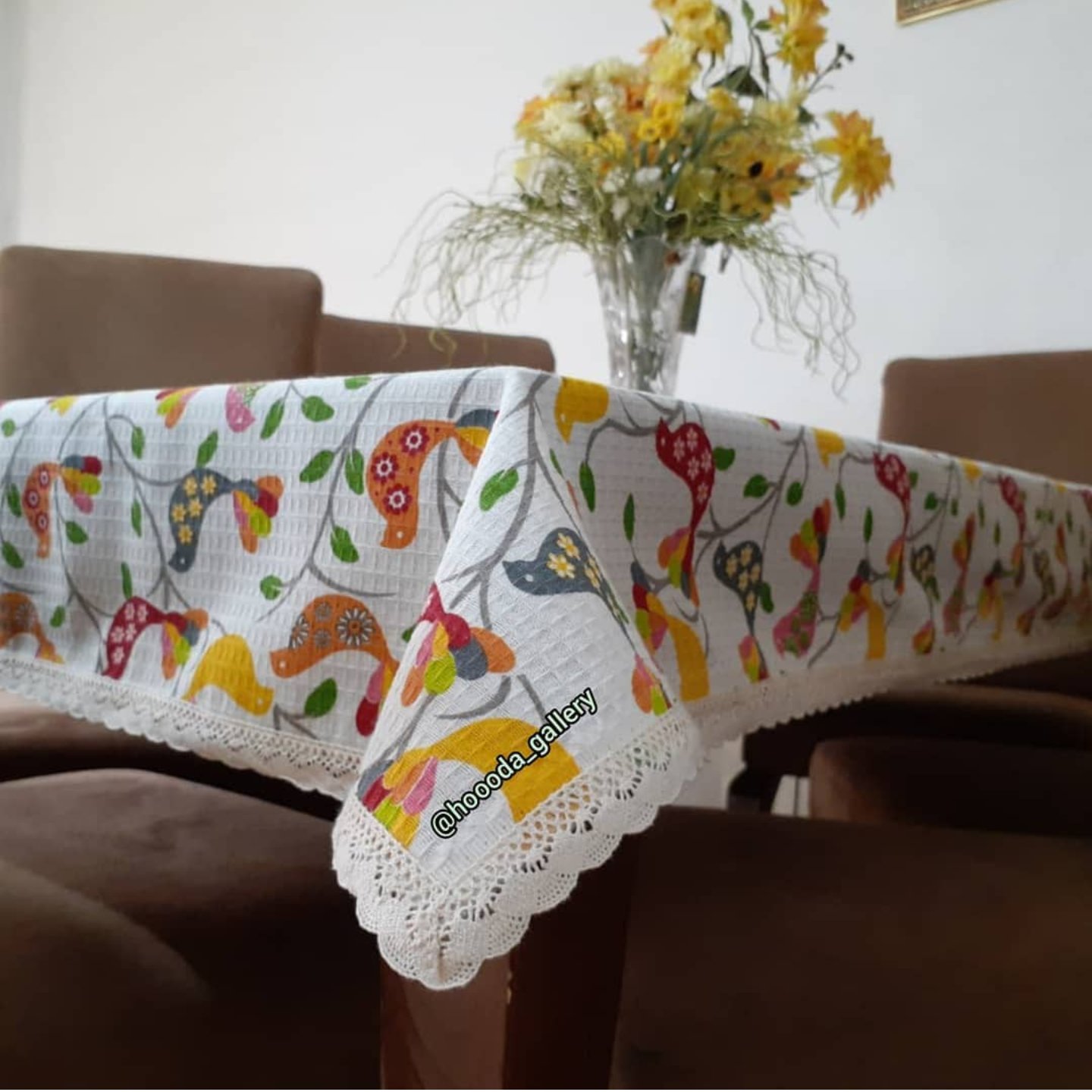 رومیزی (سفره) پارچه ای 6 نفره