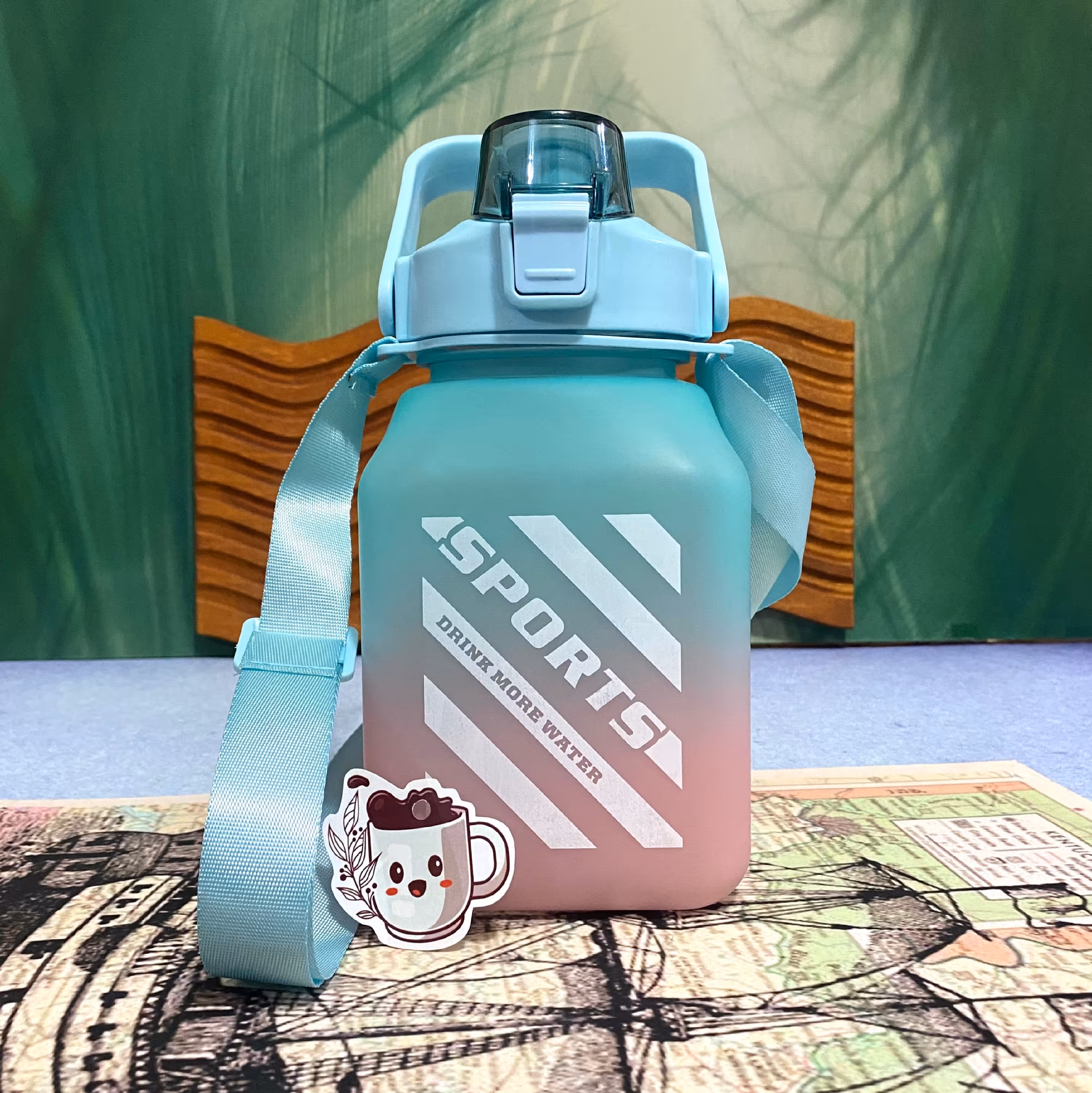 قمقمه سیلیکونی گنجایش یک و نیم لیتر رنگ آبی