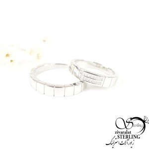 حلقه ست نقره طرح پری کد7383