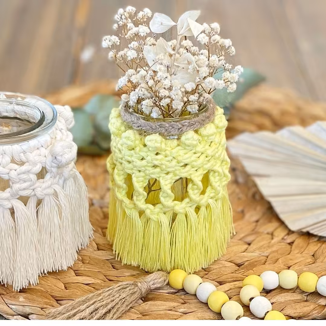    جاشمعی شیشه ای مکرومه