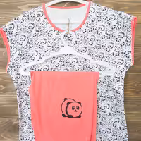 ست تیشرت نیم آستین پنبه و شلوارک ویسکوز