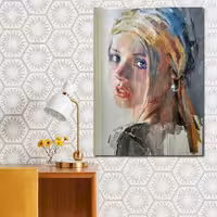 تابلو بوم چاپی لاویا طرح پرتره زن کد ART-1009