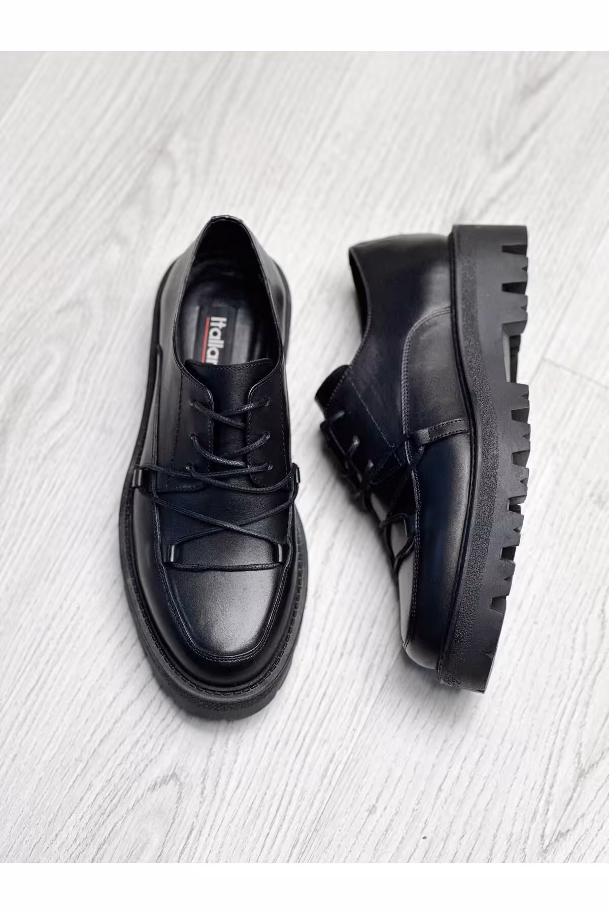 کفش های کژوال مشکی مردانه 3298 مردهای چرمی واقعی سیاه روزمره ByItallanoshoes