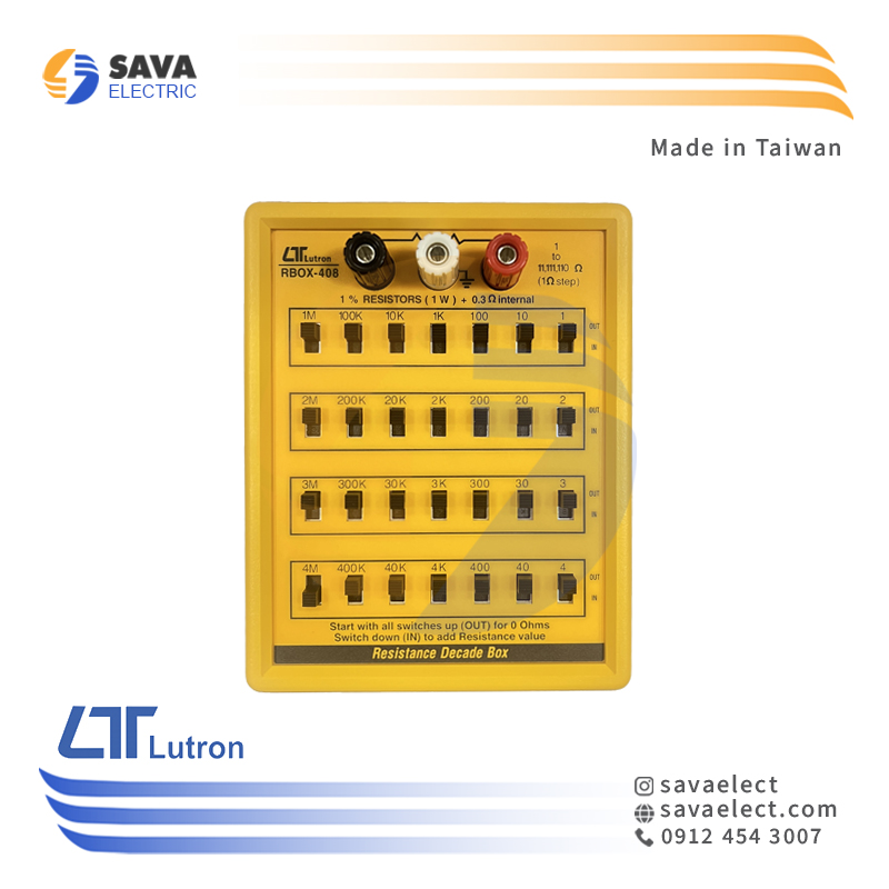 خرید جعبه مقاومت آزمایشگاهی رومیزی RBOX-408 لوترون تایوان | ساوا الکتریک