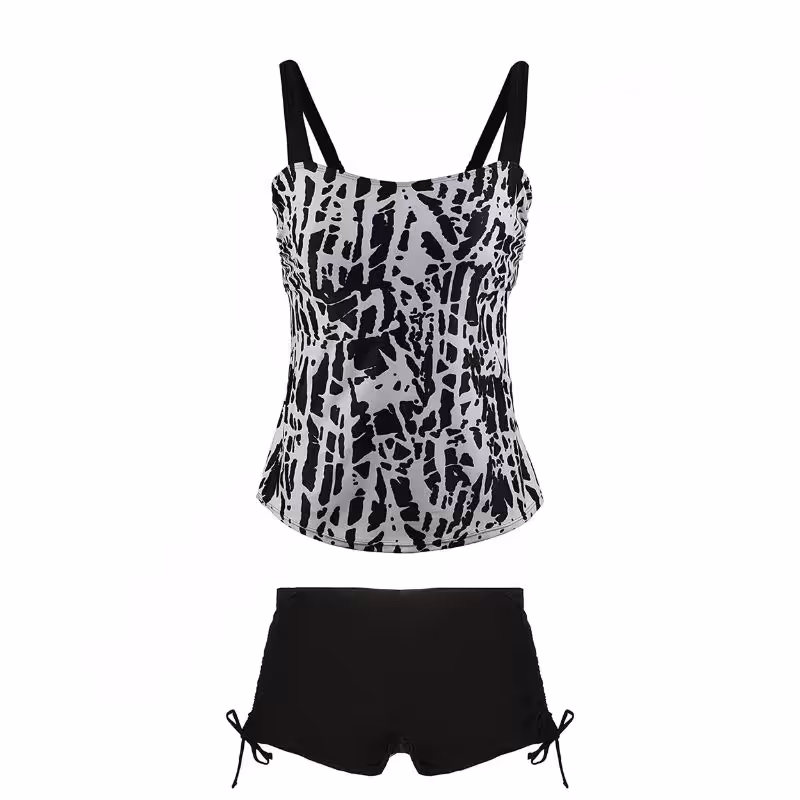 مایو شنا زنانه دوتکه دامنی IS مدل - Fashion Concept  مشکی سفید 2XL