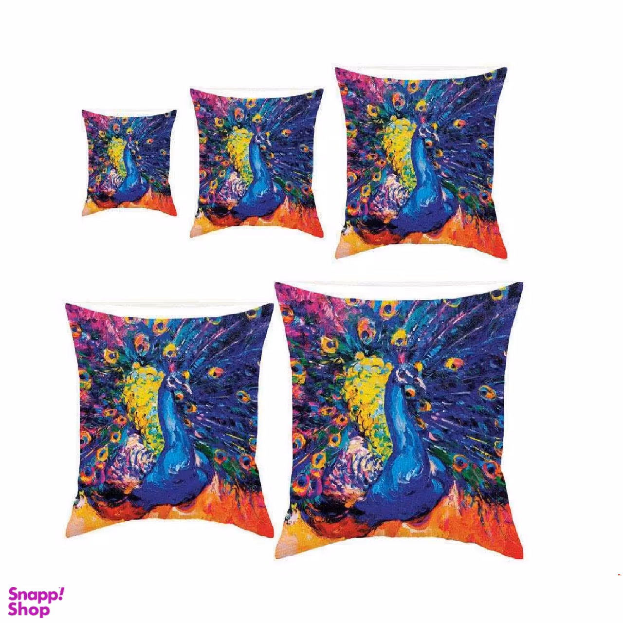 کوسن رنس کد S5-10042 مجموعه 5 عددی کوچک تا بزرگ رنگ بنفش