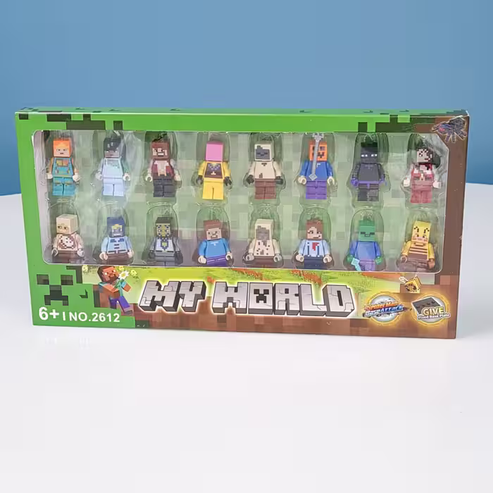مینی فیگور 16 عددی ماینکرفت با سلاح MINECRAFT کد 2612