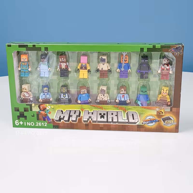 مینی فیگور 16 عددی ماینکرفت با سلاح MINECRAFT کد 2612
