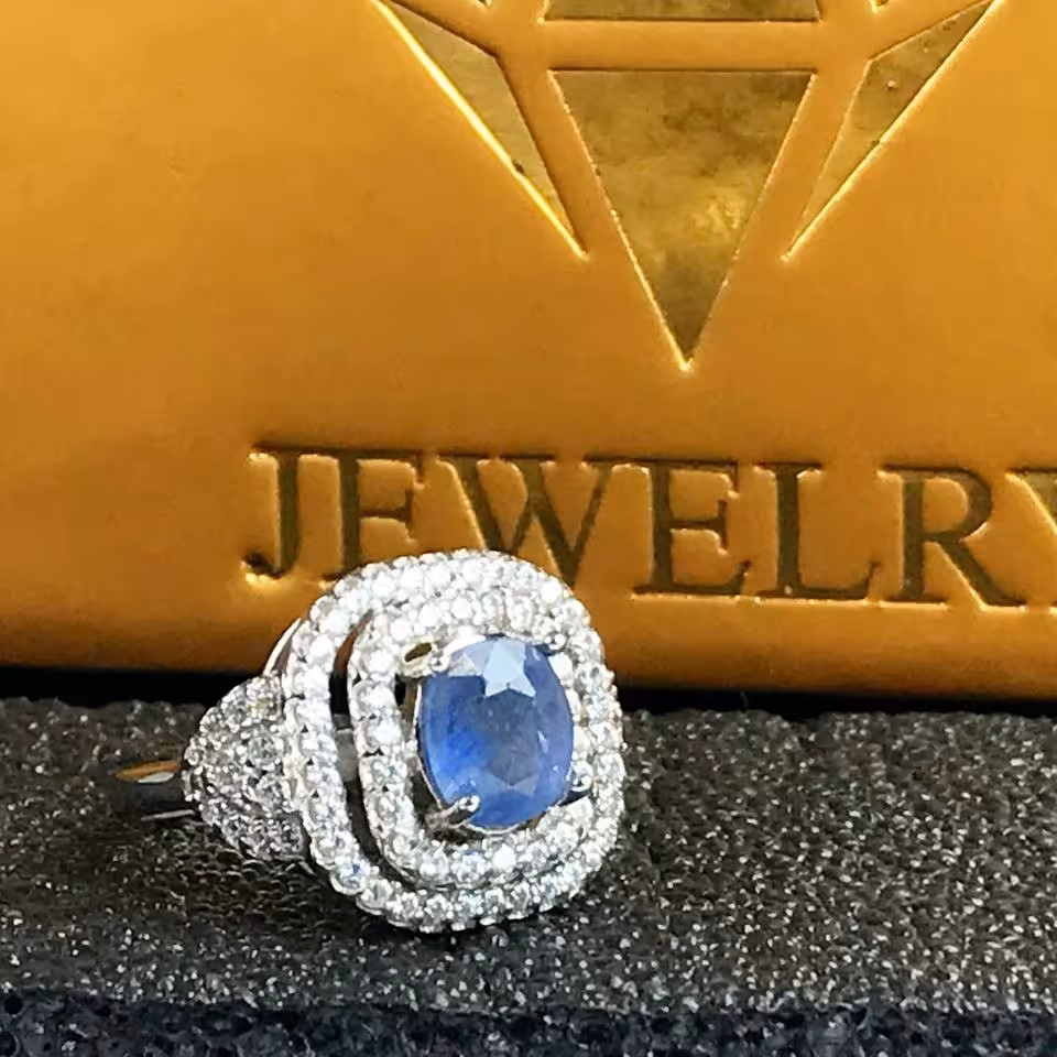 انگشتر جواهری یاقوت کبود اصلی