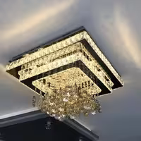 لوستر سقفی دو پله وسط کریستال سایز 60