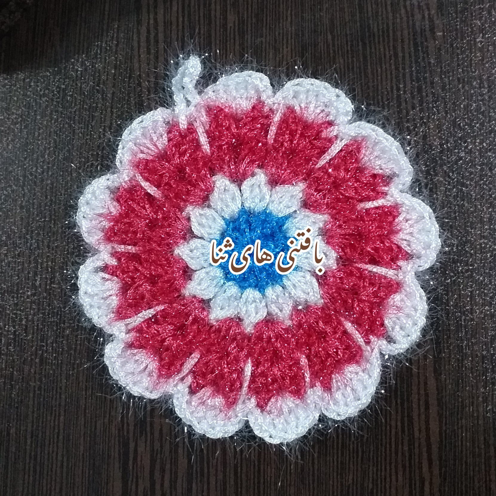 اسکاج طرح گل سایز بزرگ سوزنی دورو