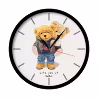 ساعت دیواری  راویتا مدل تدی کد 3442  در رنگ های مشکی و سفید 