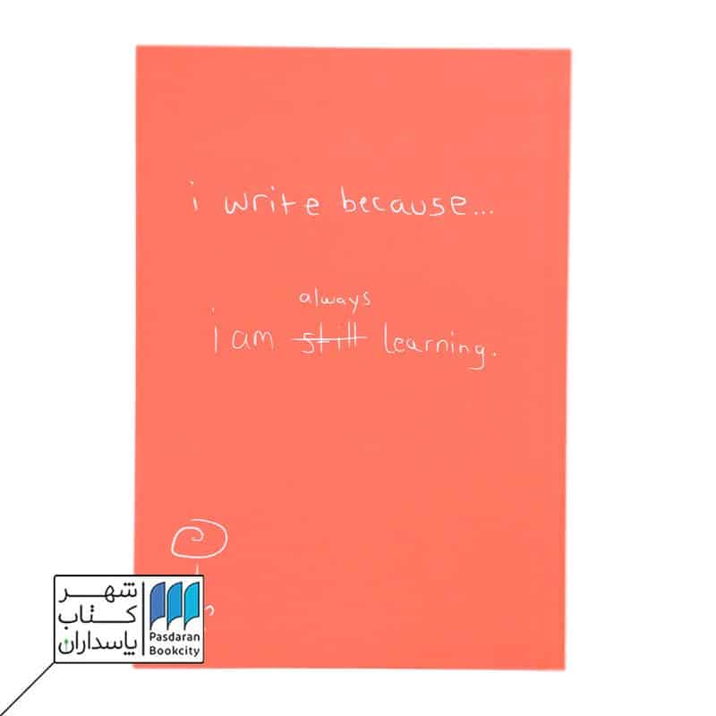 دفتر یادداشت جلد سخت رنگ گلبهی i write