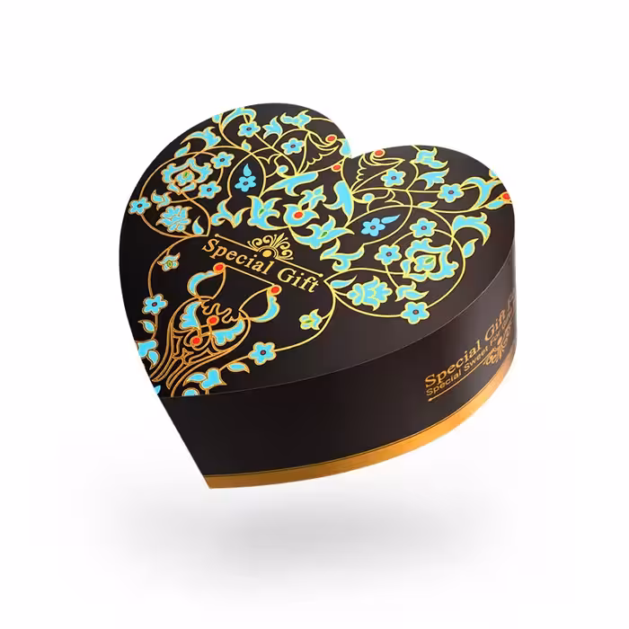 هارد باکس قلبی فردوس با ارتفاع 5.5، رنگ مشکی و ظرف داخلی تک شبکه - پک 30 عددی