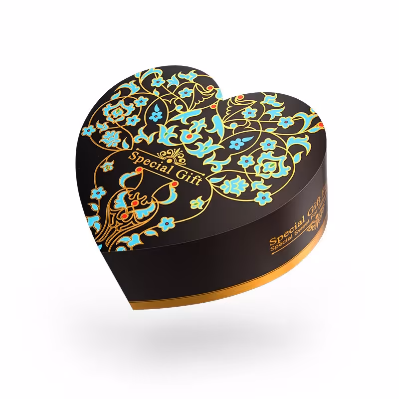 هارد باکس قلبی فردوس با ارتفاع 5.5، رنگ مشکی و ظرف داخلی تک شبکه - پک 30 عددی