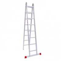نردبان 5 متری 2 تکه مخابراتی مفصلی آلومینومی مستحکم با 2 پایه تعادل 20 پله هارمونی آلوم پارس پله با پله 3 سانتی 