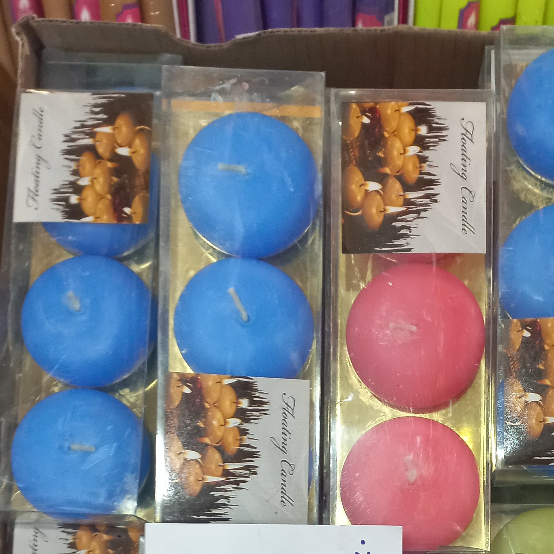 شمع روی آبی (بسته 3 عددی )