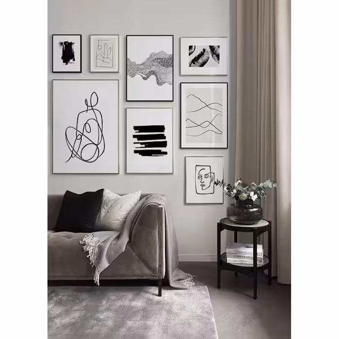 تابلو مینیمال مدرن هشت تابلو در ابعاد مختلف رنگ اکرلیک روی بوم ساده