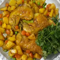 سینی خوراک مرغ زعفرانی