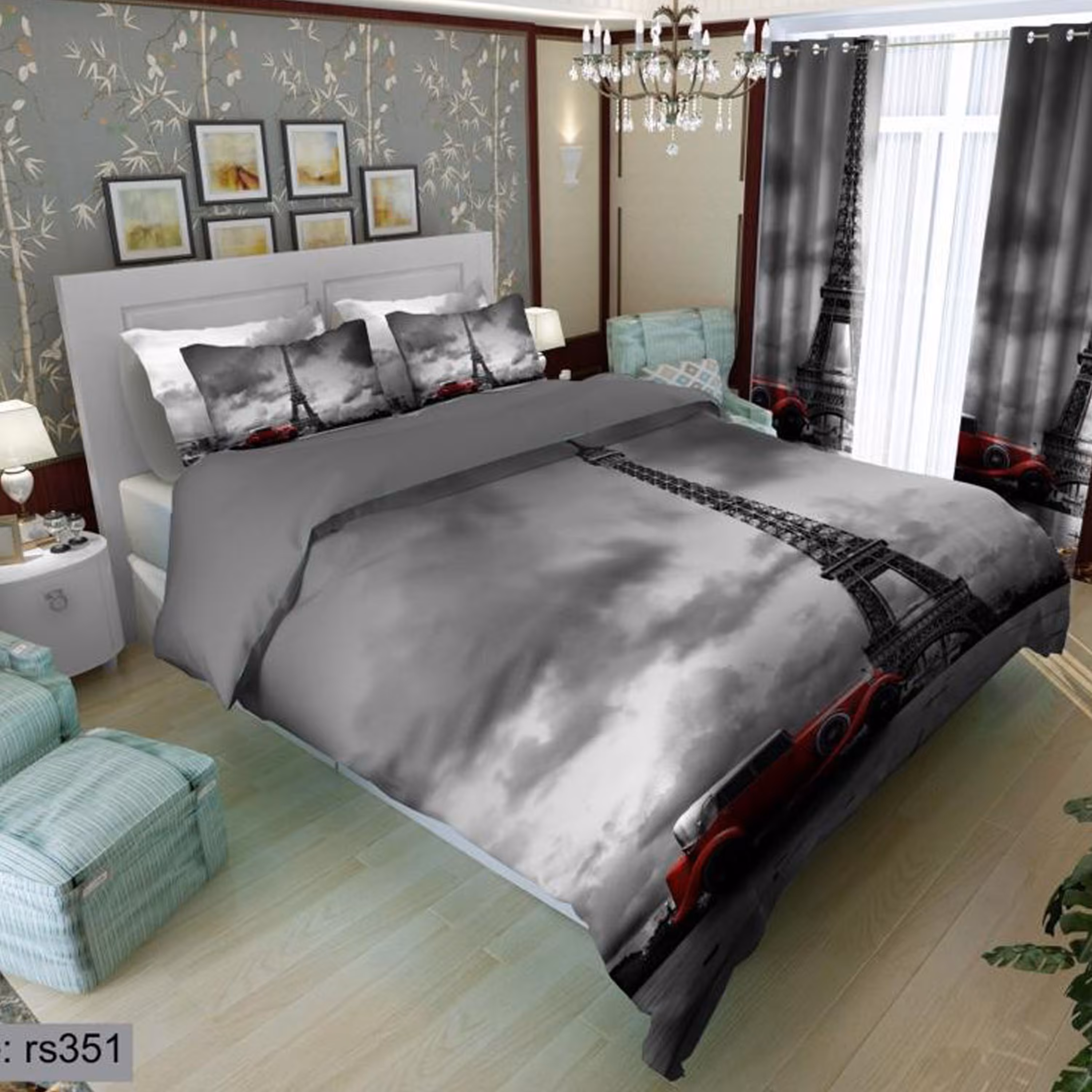 سرویس روتختی 2 نفره تنسل چاپی برندترک لند(Turk Land) rs 351