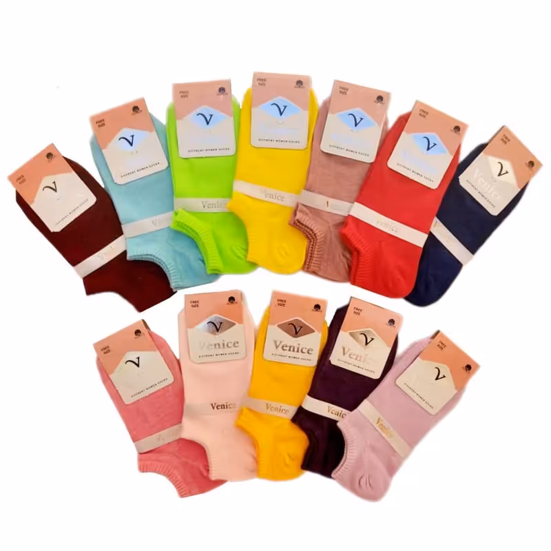 جوراب ساق کوتاه ونیز  ( مجموعه 12 عددی )