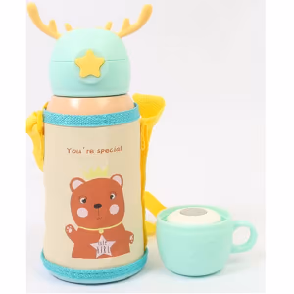 فلاکس نوزادی600میلی لیتر طرح شاخ گوزن کرمی رنگ