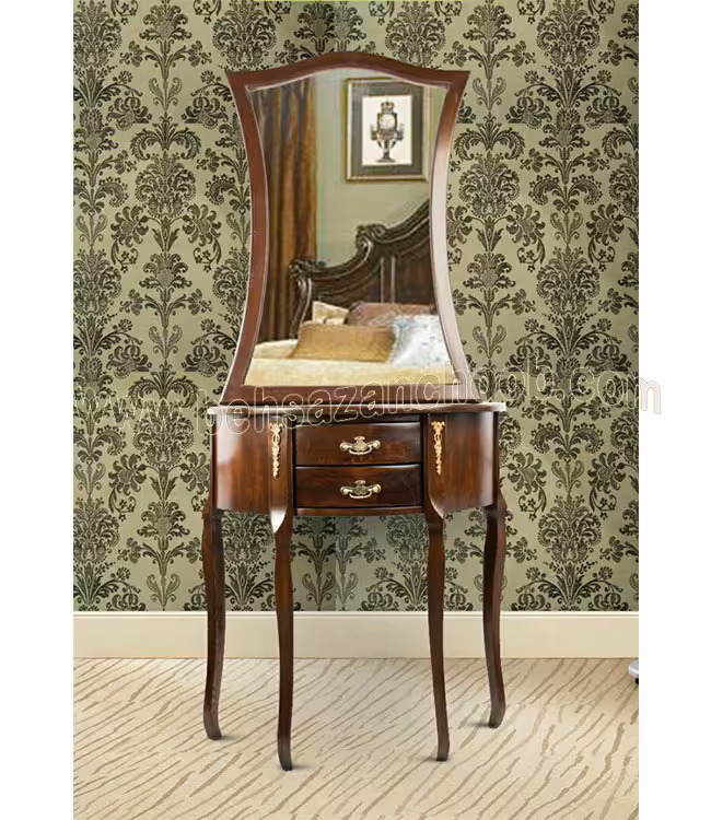 آینه کنسول چوبی دو کشو کد 341