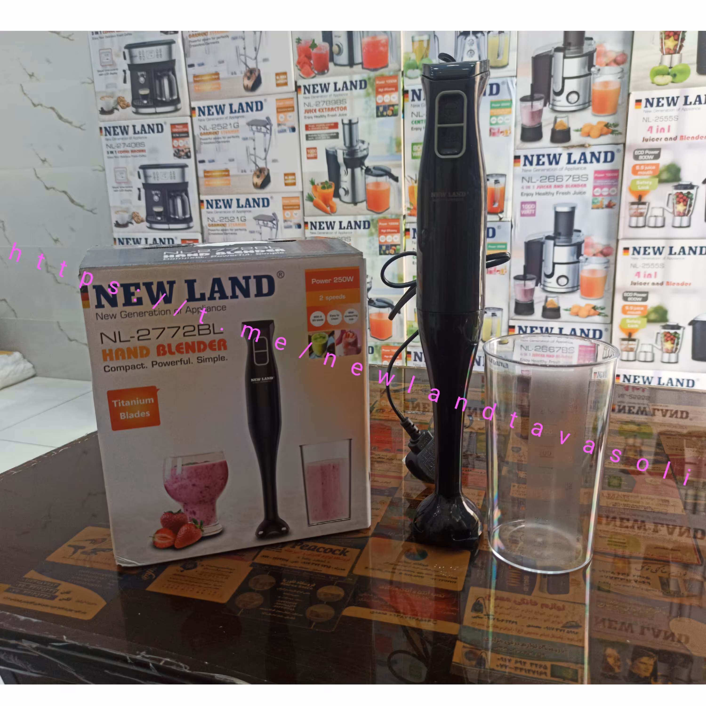 گوشت کوب 1 کاره  نیولند مدل  hand blender newland NL-2772BL  ارسال رایگان