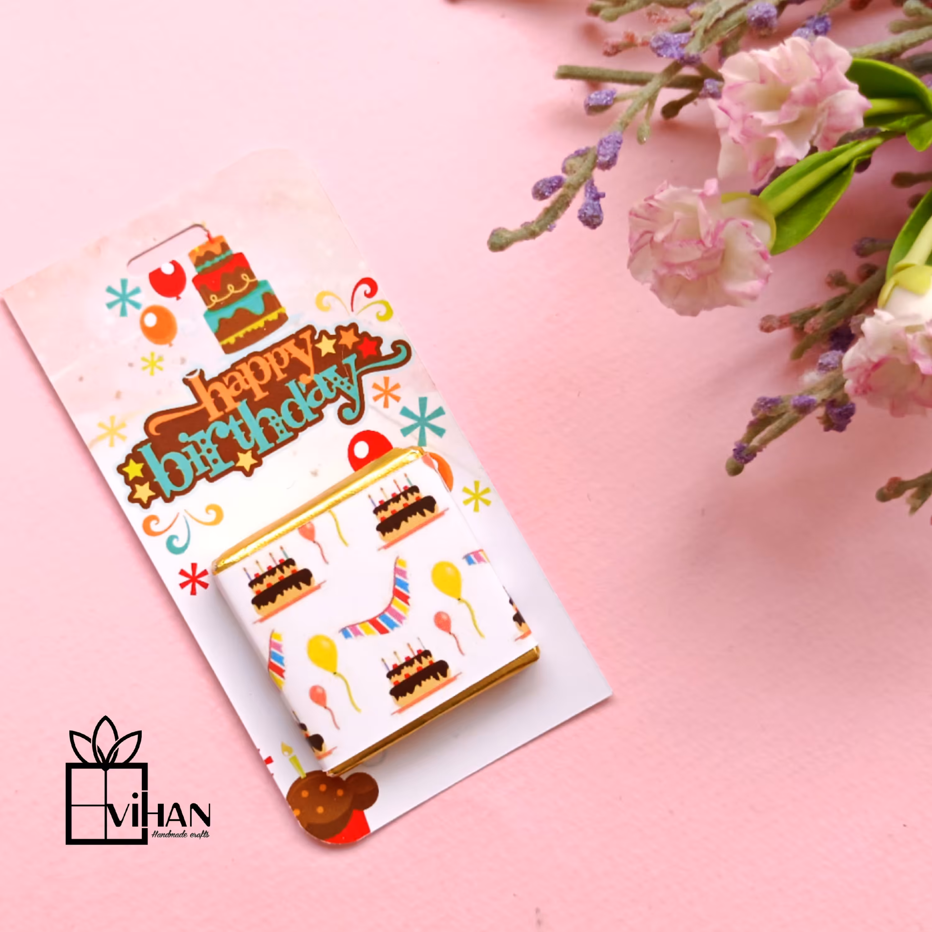 شکلات گیفت تبریک تولد همراه با تگ تم تولد 7